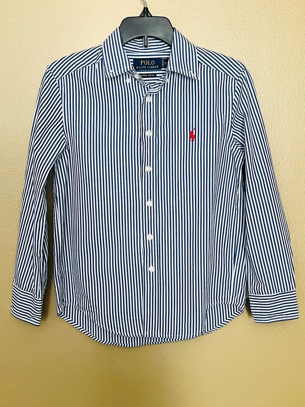 POLO Ralph Lauren Dress Shirt Little Kid 8 years old Button Front White / Blue